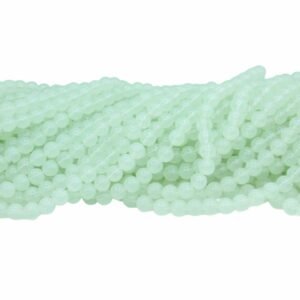 Round - Glass - 10mm - Light Green Opal - 75cm Strand
