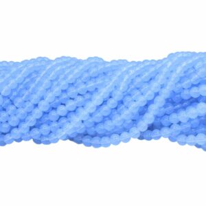 Round - Glass - 8mm - Light Blue Opal - 75cm Strand