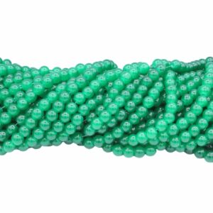 Round - Glass - 8mm - Green Opal - 75cm Strand