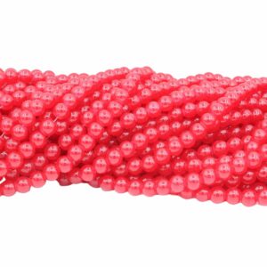 Round - Glass - 10mm - Red Opal - 75cm Strand