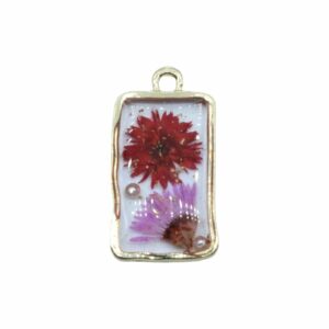 Pressed Flower Drop - Rectangle - 28 x 15mm