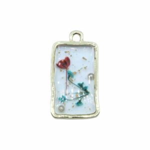Pressed Flower Drop - Rectangle - 28 x 15mm