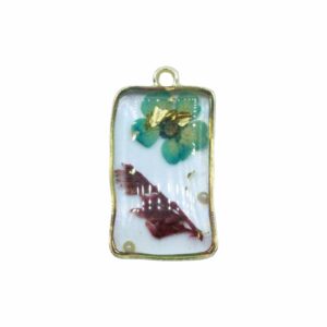Pressed Flower Drop - Rectangle - 28 x 15mm
