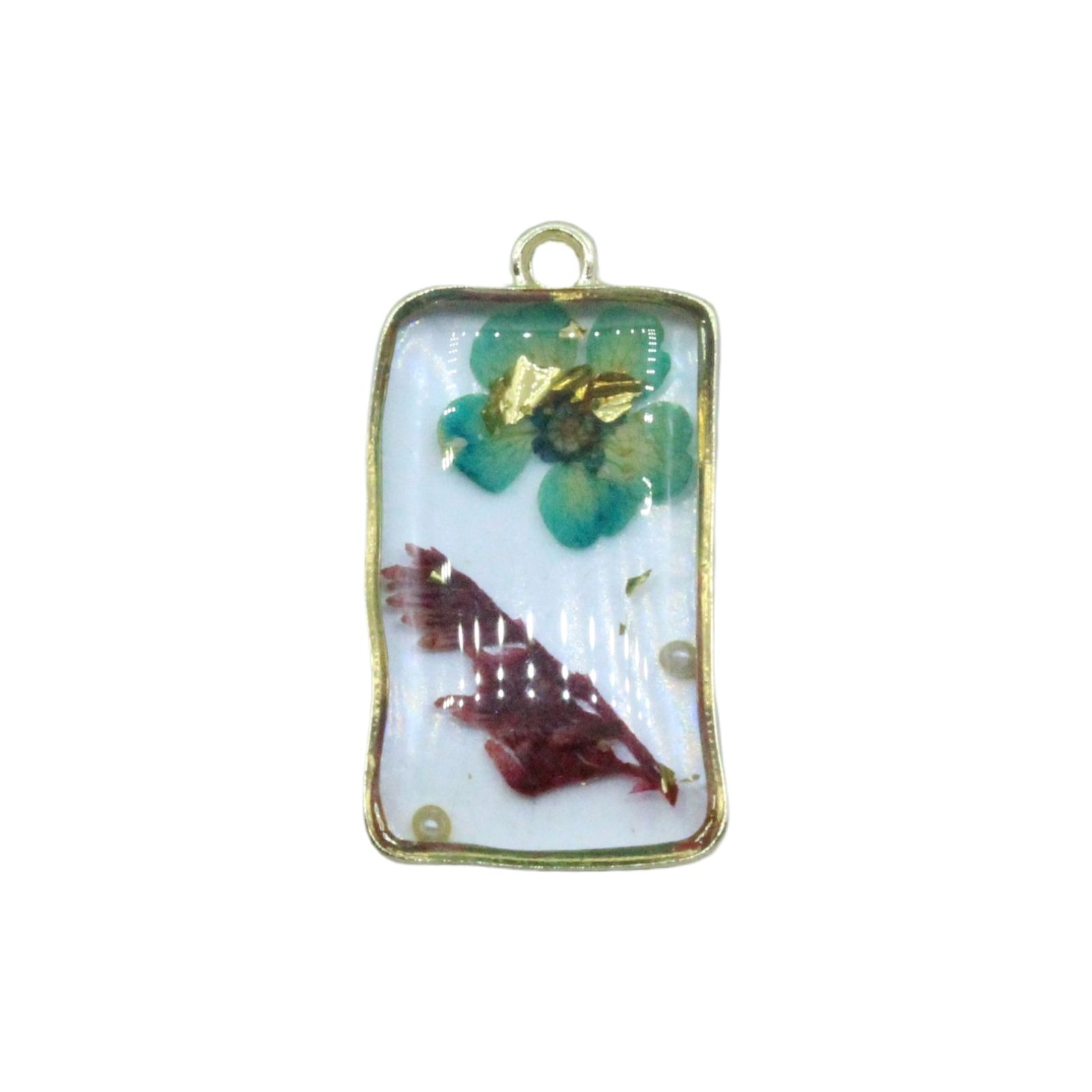 Pressed Flower Drop - Rectangle - 28 x 15mm