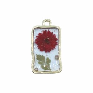 Pressed Flower Drop - Rectangle - 28 x 15mm