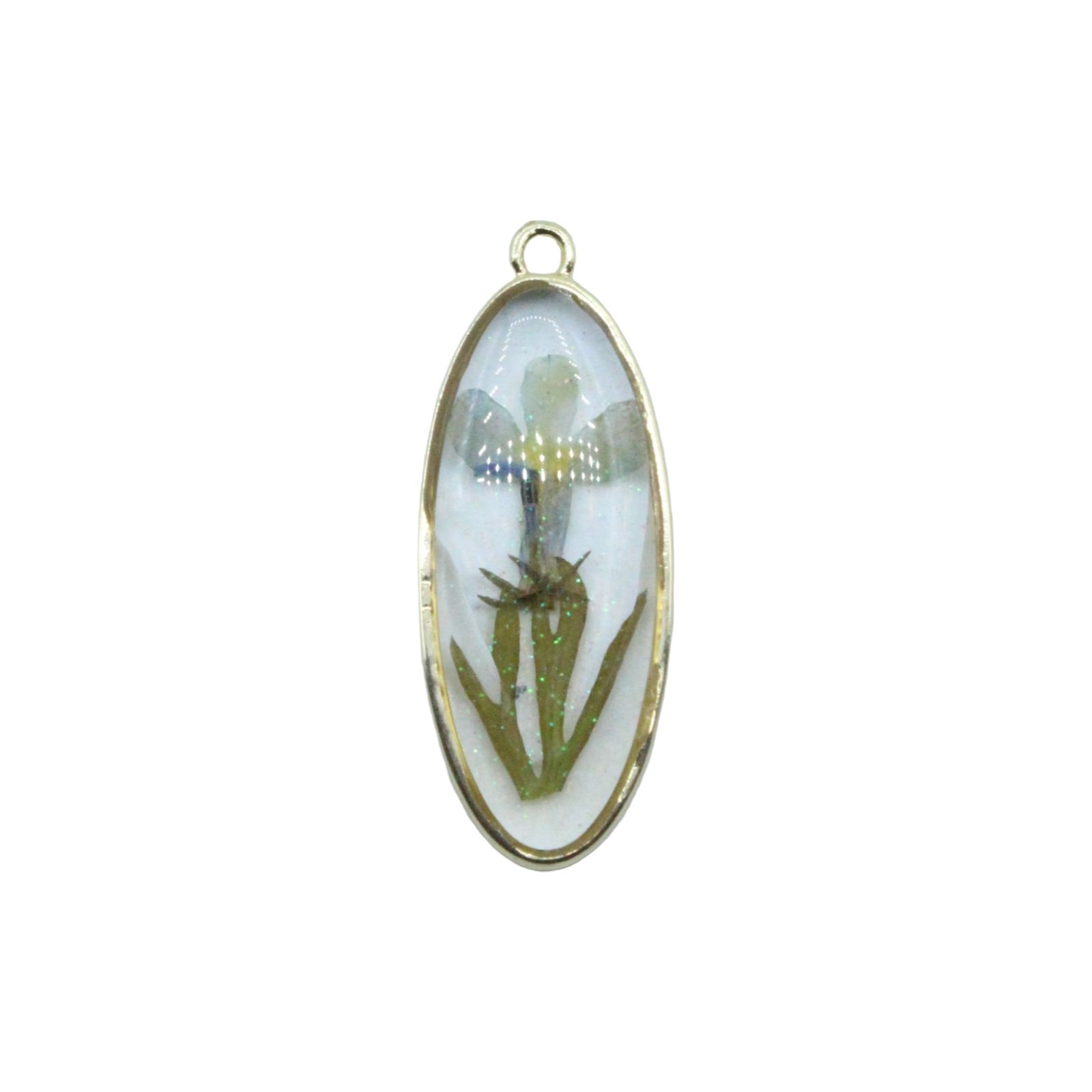 Pressed Flower Drop - Oval - 38 x 15mm