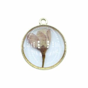 Pressed Flower Drop - Round - 22 x 20mm