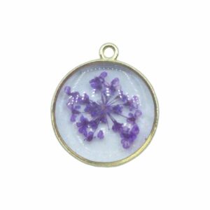 Pressed Flower Drop - Round - 22 x 20mm