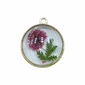 Pressed Flower Drop - Round - 22 x 20mm
