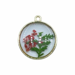 Pressed Flower Drop - Round - 22 x 20mm
