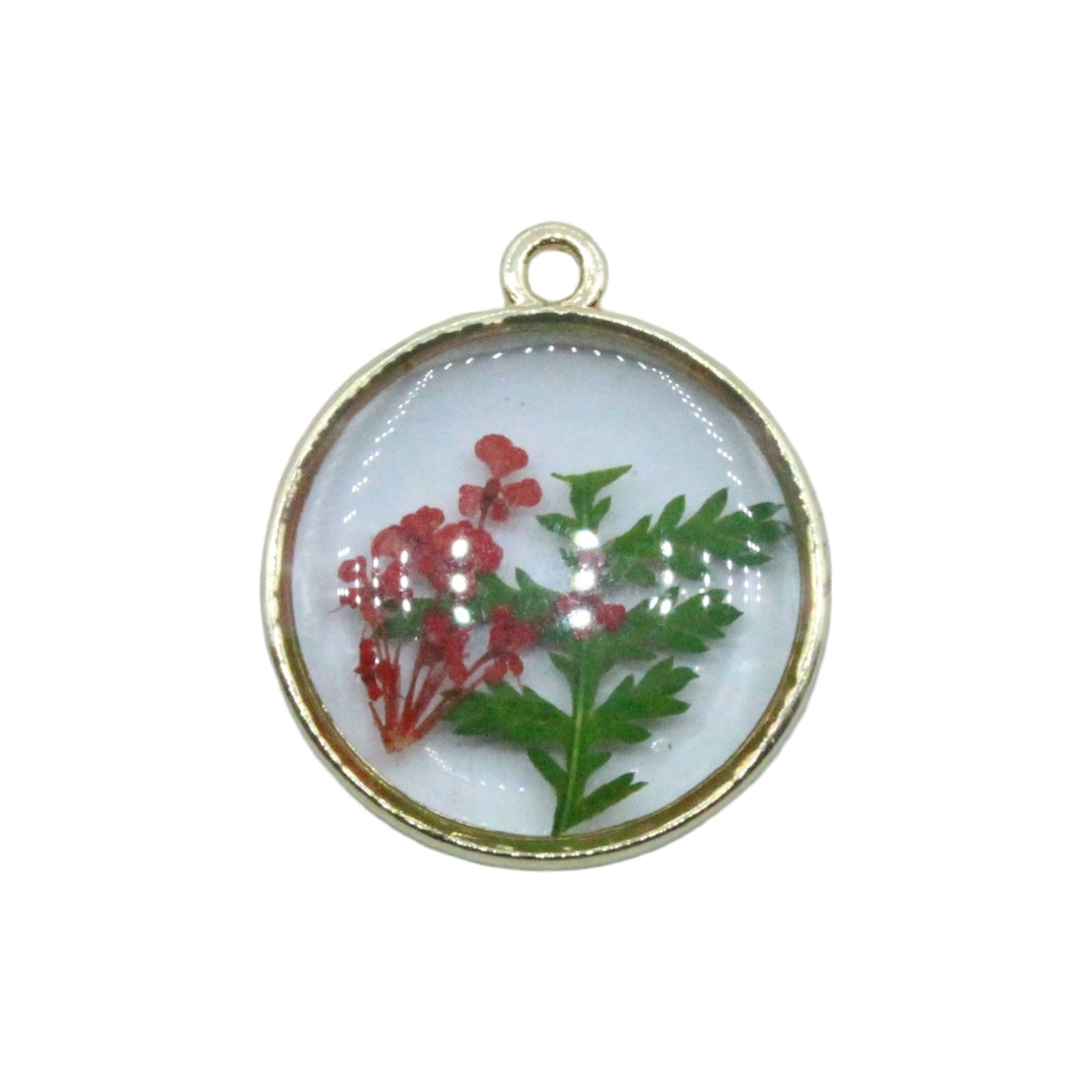 Pressed Flower Drop - Round - 22 x 20mm