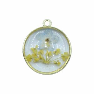Pressed Flower Drop - Round - 22 x 20mm