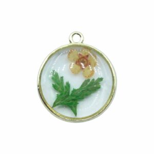 Pressed Flower Drop - Round - 22 x 20mm