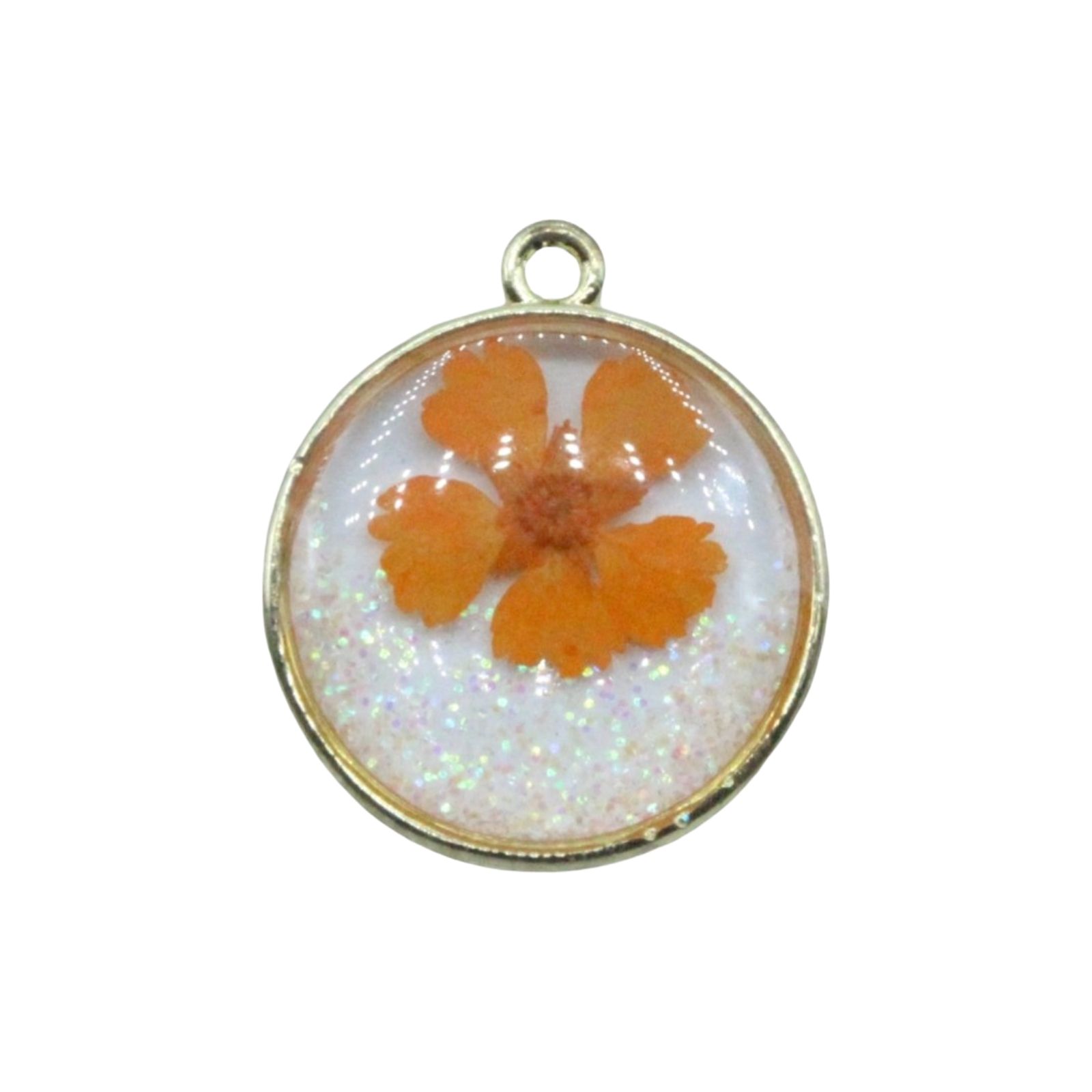 Pressed Flower Drop - Round - 22 x 20mm