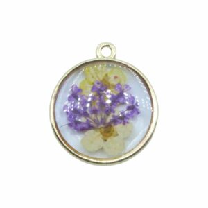 Pressed Flower Drop - Round - 22 x 20mm