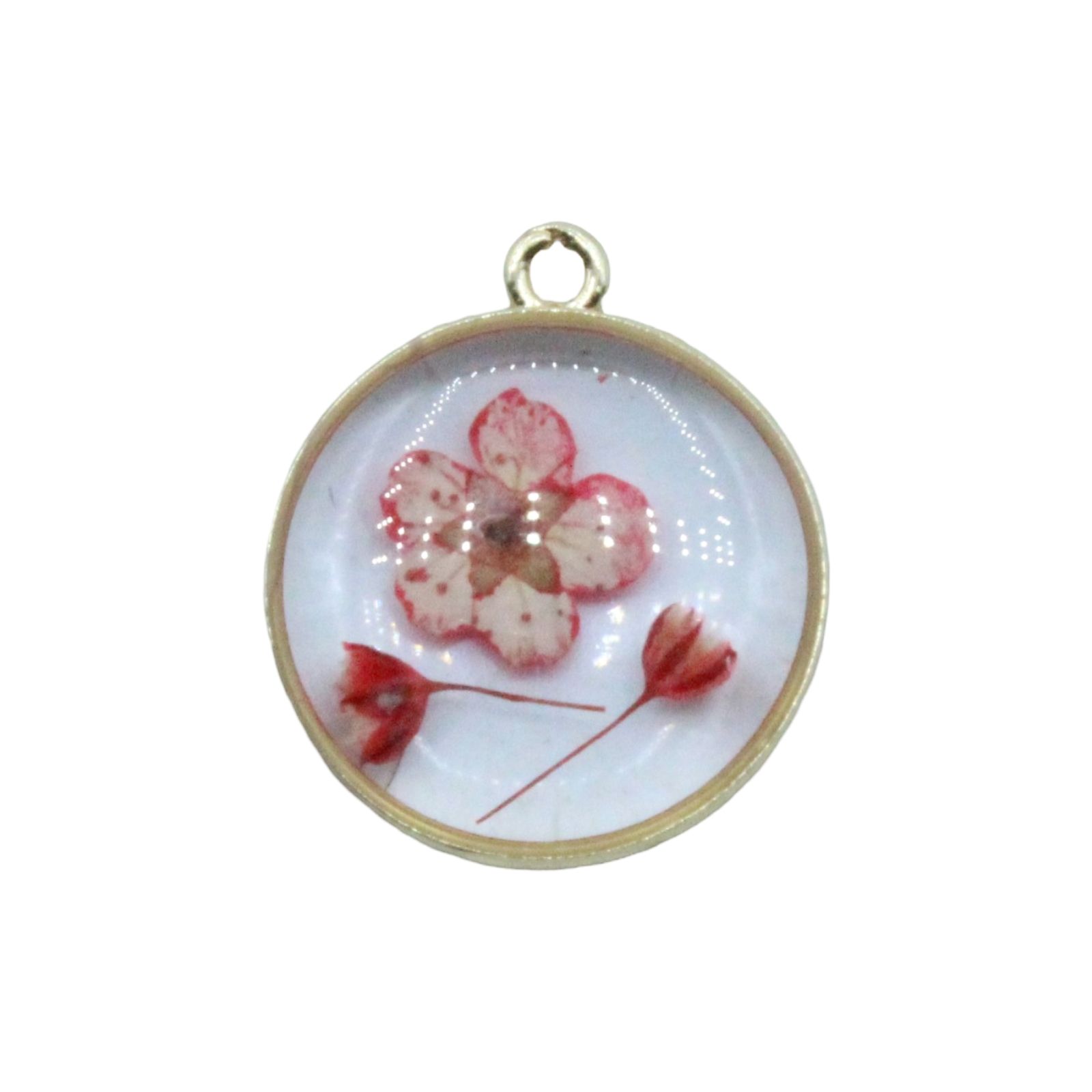 Pressed Flower Drop - Round - 22 x 20mm