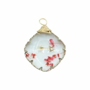 Pressed Flower Drop - Diamond - 29 x 22mm