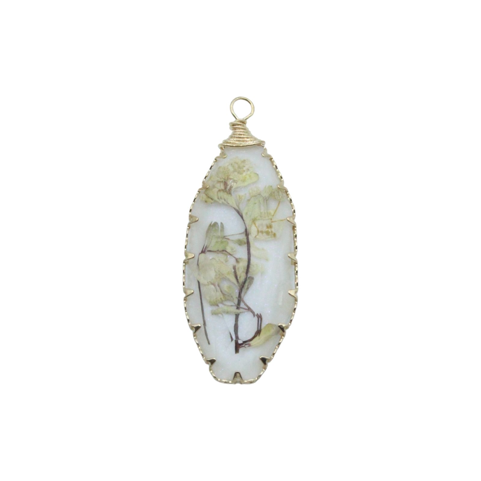 Pressed Flower Drop - Oval - 42 x 18mm