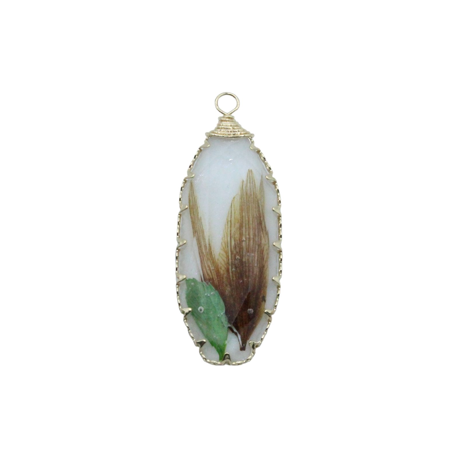 Pressed Flower Drop - Oval - 42 x 18mm
