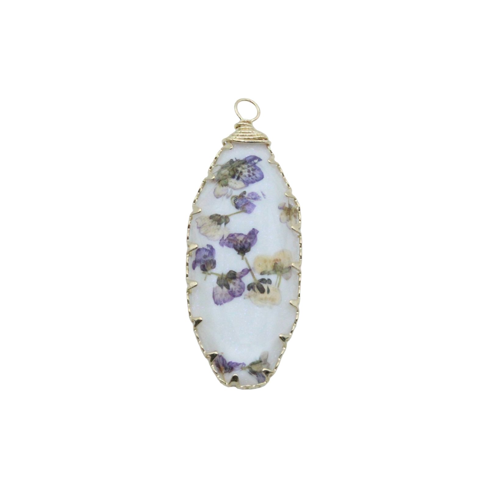 Pressed Flower Drop - Oval - 42 x 18mm