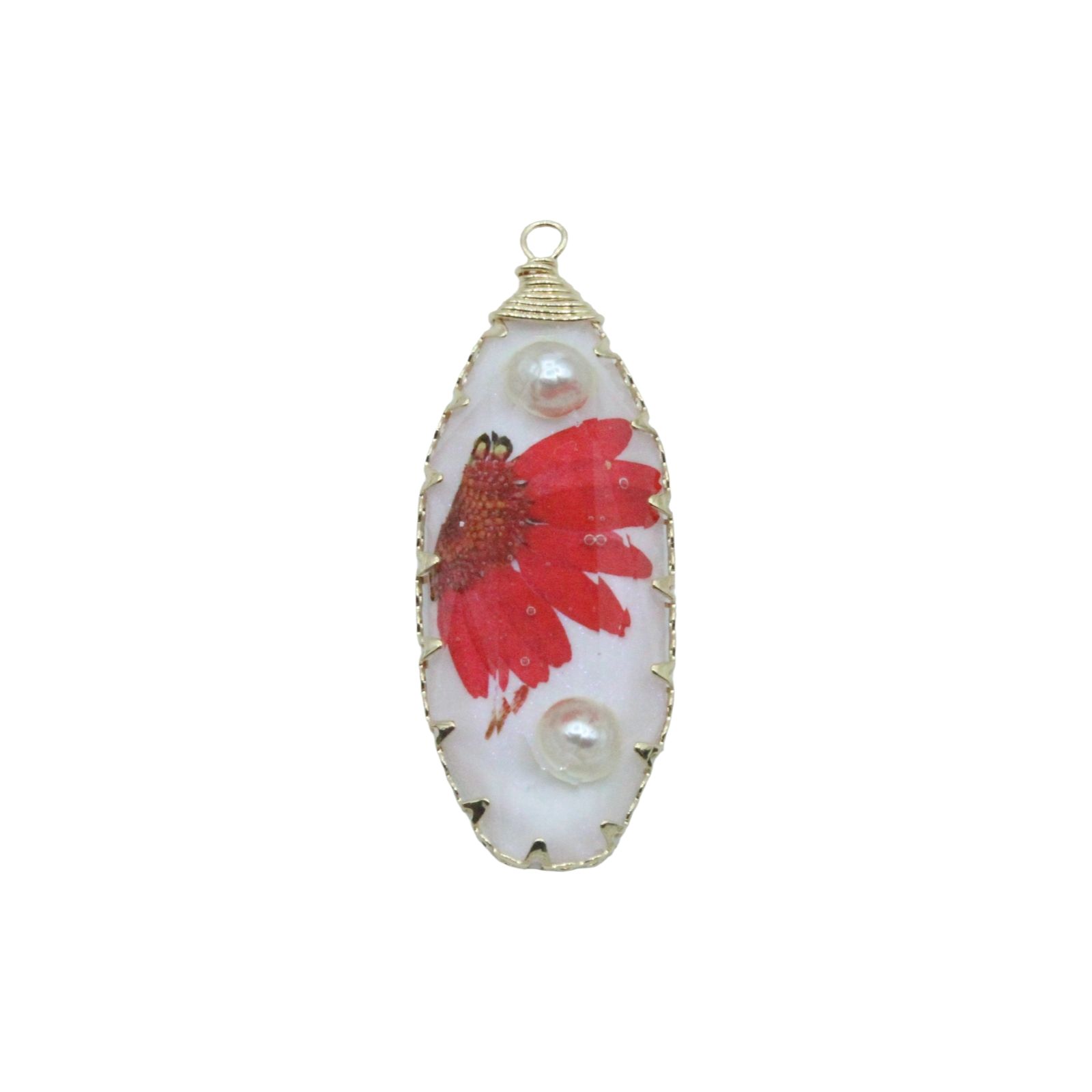 Pressed Flower Drop - Oval - 42 x 18mm