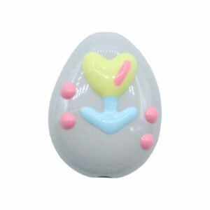 Floral Drop - 25 x 20mm - Grey