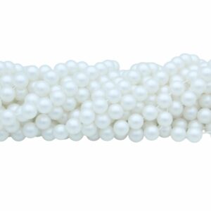 Pastel Pearl - Glass - 4mm - White - 40cm Strand