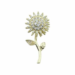Spinning Floral / Crystal Pendant - Gold - 28 x 14mm