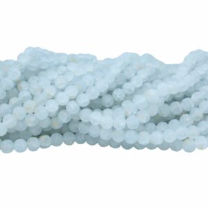 Crackle Bead with Gold Flakes - Glass - 10mm - Matte Blue - 72cm Strand