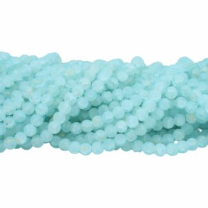 Crackle Bead with Gold Flakes - Glass - 10mm - Matte Teale - 72cm Strand