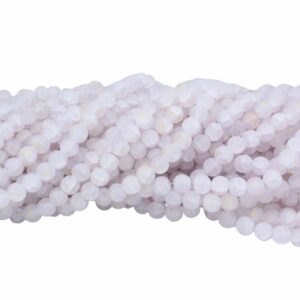 Crackle Bead with Gold Flakes - Glass - 10mm - Matte Light Purple - 72cm Strand