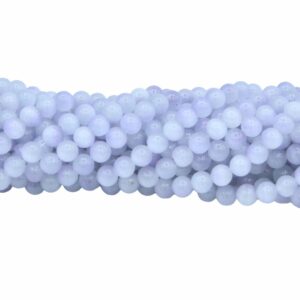 Cats Eye - Round - Glass - 8mm - Purple - 36cm Strand