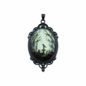 Cemetery / Crow Pendant - 62 x 35mm