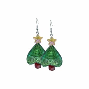 Christmas Tree Earrings - Murano Glass - 35mm