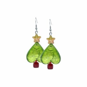 Christmas Tree Earrings - Murano Glass - 35mm