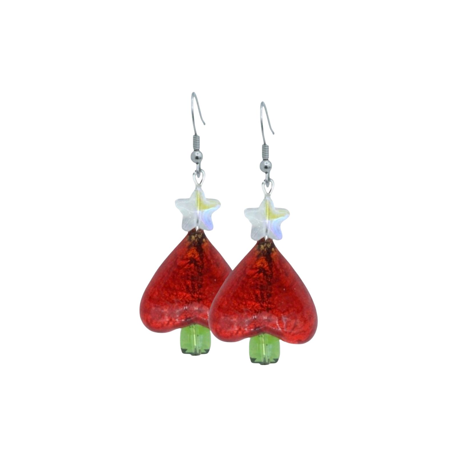Christmas Tree Earrings - Murano Glass - 35mm