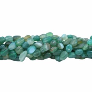 6 to 8mm Nugget Shape Bead - Green Agate - 39cm Strand
