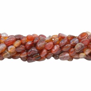 6 to 8mm Nugget Shape Bead - Carnelian - 39cm Strand