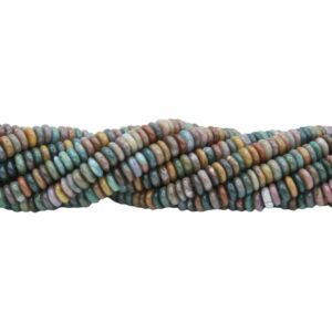 6 x 2mm Rondelle Shape Bead - Ocean Jasper - 39cm Strand