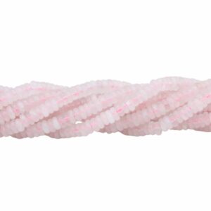 6 x 2mm Rondelle Shape Bead - Rose Quartz - 39cm Strand