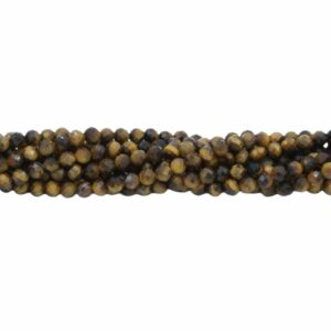 4mm Tiger Eye - Round Faceted - 39cm Strand