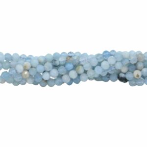 4mm Round Faceted - Aquamarine - 39cm Strand