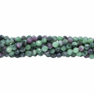 4mm Round Faceted - Epidote Ruby - 39cm Strand