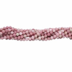 4mm Round Faceted - Rhodonite - 39cm Strand