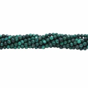 4mm Round Faceted - Malachite - 39cm Strand