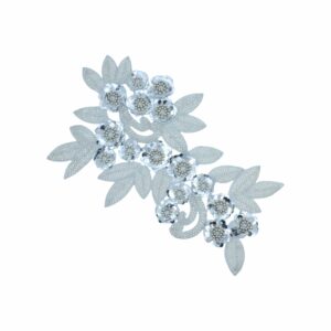 37cm - Floral Motif - Silver
