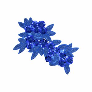 37cm - Floral Motif - Purple / Blue