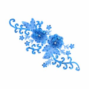 39cm - Floral Motif - M Blue