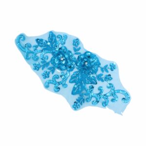 39cm - Floral Motif - Light Blue