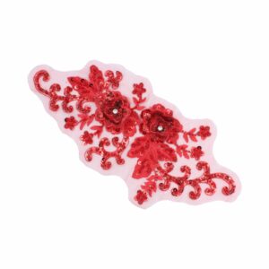 39cm - Floral Motif - Red